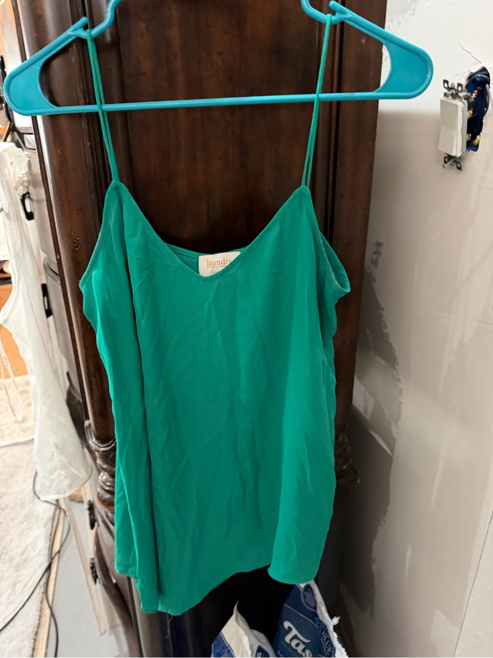 Laundry By Shelli Segal Teal Spaghetti-Strap Camisole
